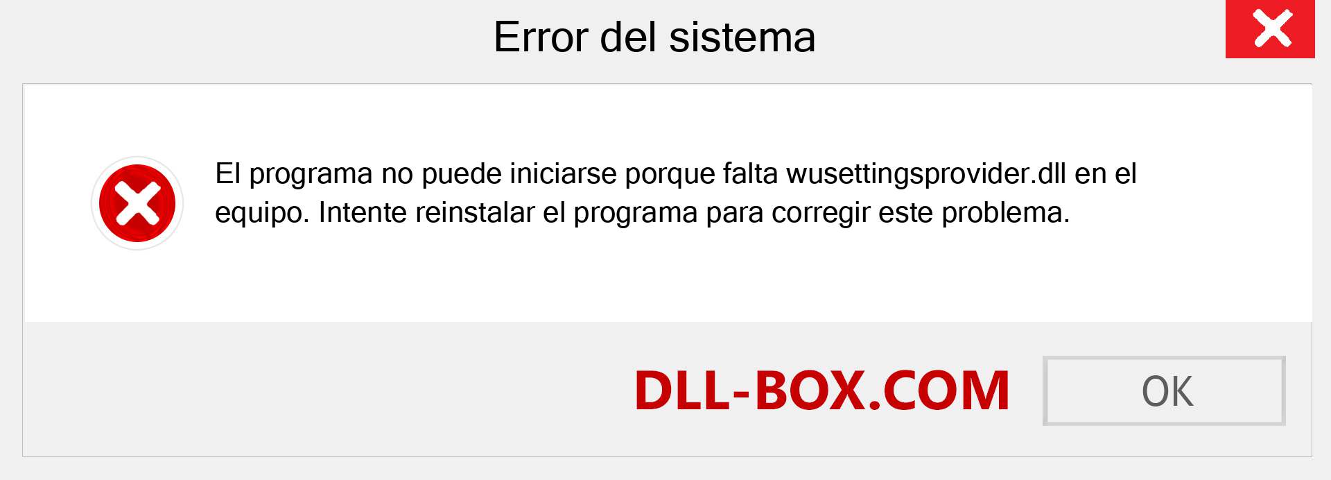 ¿Falta el archivo wusettingsprovider.dll ?. Descargar para Windows 7, 8, 10 - Corregir wusettingsprovider dll Missing Error en Windows, fotos, imágenes